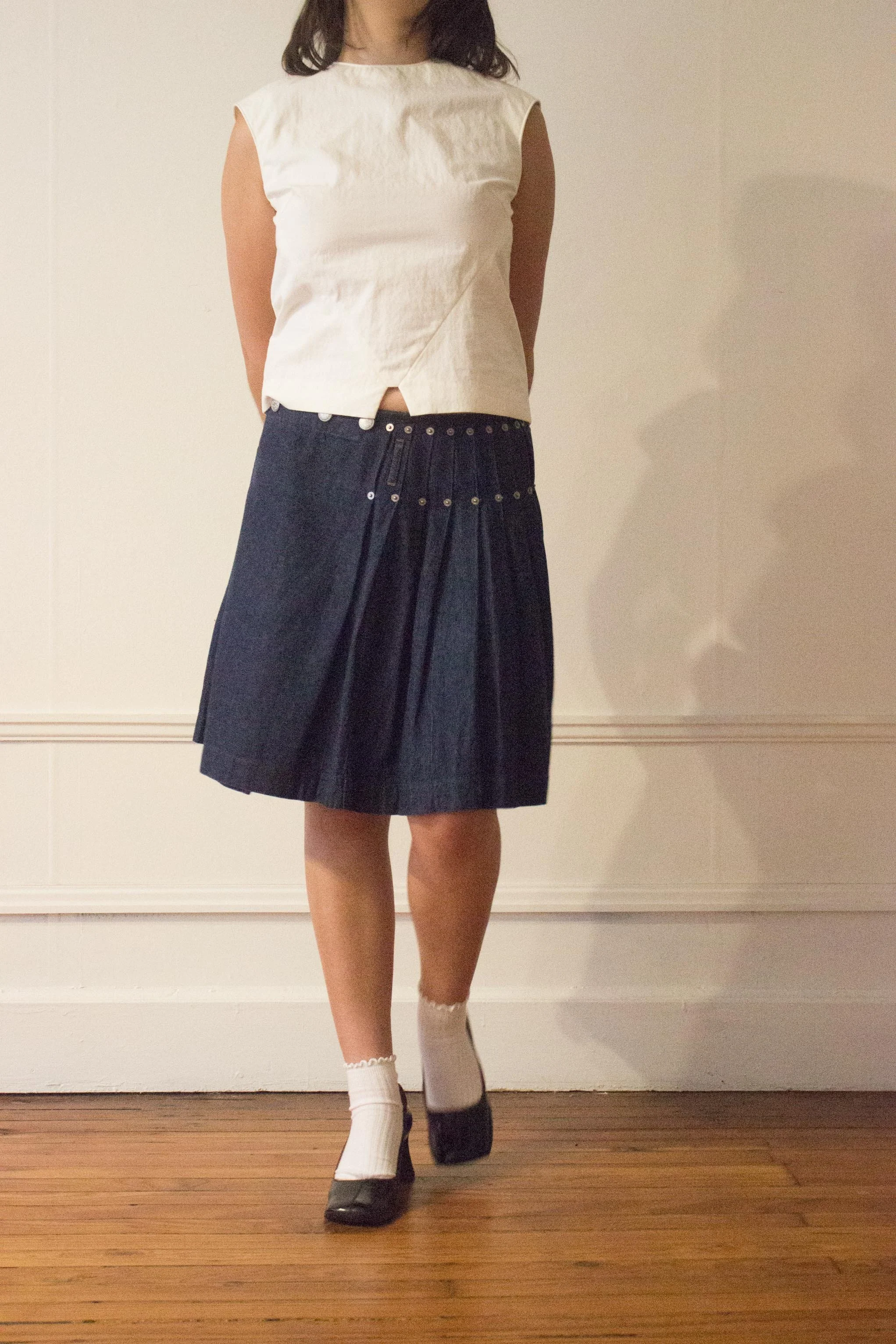 1990s Jean Paul Gaultier Jeans Denim Pleated Skirt — Wayward
